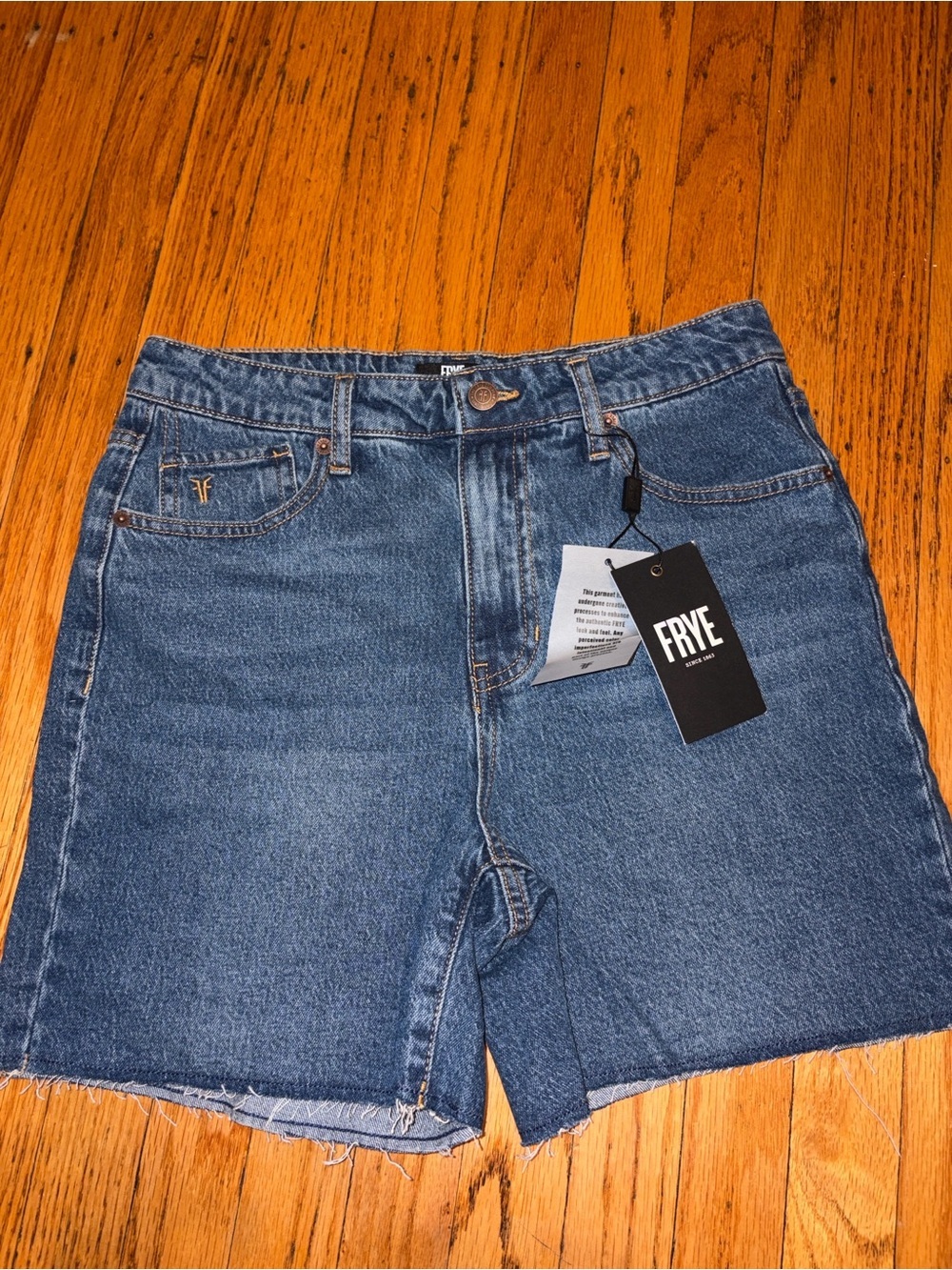 Frye Blue Denim Jeans with Contrast Stitching
